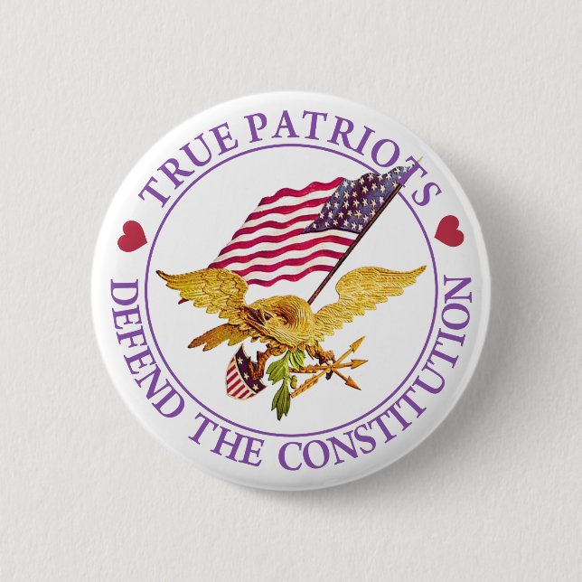 BÓTON REDONDO 5.08CM PATRIOTAS VERDADEIROS DEFENDEM A CONSTITUIÇÃO (Frente)