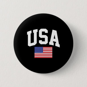 Bóton Redondo 5.08cm Patriótica das Estrelas de Bandeira Americanas em