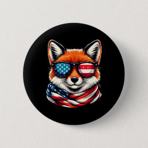 Bóton Redondo 5.08cm Patriótica Fox Usa American Flag Sungles 4º De Jul