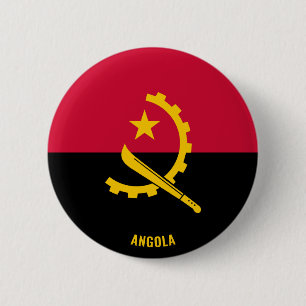 Bóton Redondo 5.08cm Patriótico de Angola Flag Cué