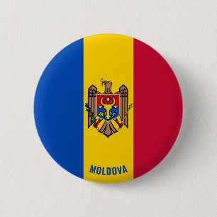 Bóton Redondo 5.08cm Patriótico de Bandeira da Moldávia