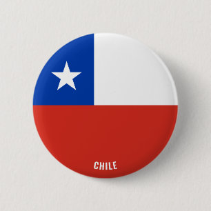 Bóton Redondo 5.08cm Patriótico de Bandeira do Chile