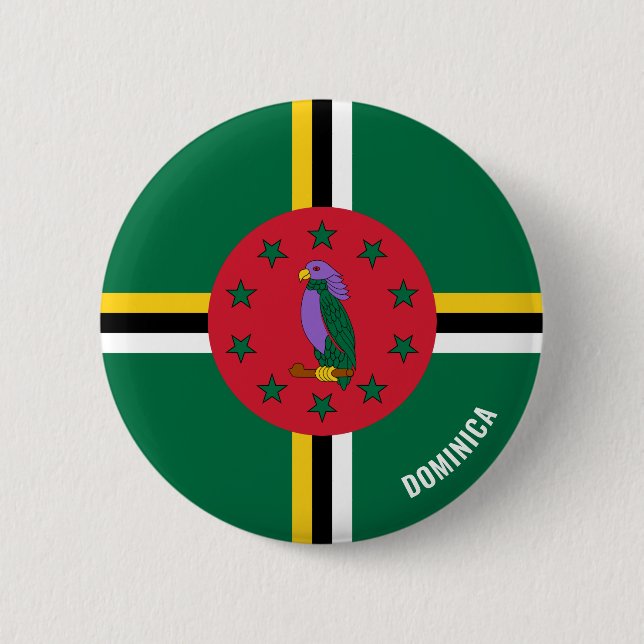 Bóton Redondo 5.08cm Patriótico Dominica Flag Charming (Frente)