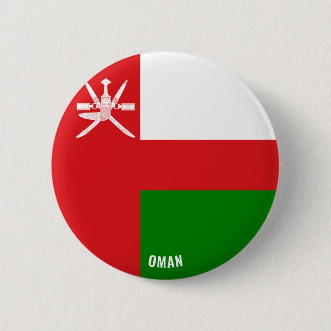 Bóton Redondo 5.08cm Patriótico encantador de Oman Flag (Frente)