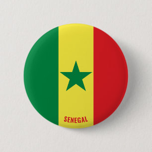 Bóton Redondo 5.08cm Patriótico Encantador de Sinalizador Senegal