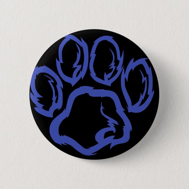 Bóton Redondo 5.08cm Paw Indigo - Fundo Negro (Frente)