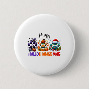 Bóton Redondo 5.08cm Paws Happy Hallothanksmas Dia das Bruxas Ação de G