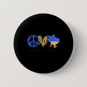 Bóton Redondo 5.08cm Paz Ame Ucrânia Bandeira Ucraniana I Stand Com Ukr