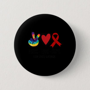 Bóton Redondo 5.08cm Paz Amor Cura Cancer Sensibilização Squ