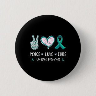 Bóton Redondo 5.08cm Paz Amor Cura Síndrome Tourett Homens de Consciênc