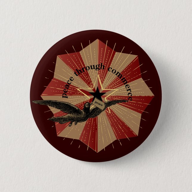 Bóton Redondo 5.08cm Paz através do botão do comércio (Frente)