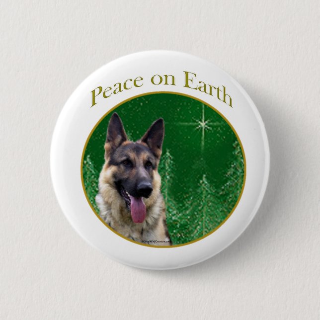 Bóton Redondo 5.08cm Paz de german shepherd (Frente)