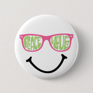 Bóton Redondo 5.08cm Paz e Amor e Felicidade