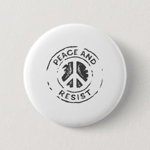 Bóton Redondo 5.08cm Paz E Resistência À Camisa - Protesto Político Ant