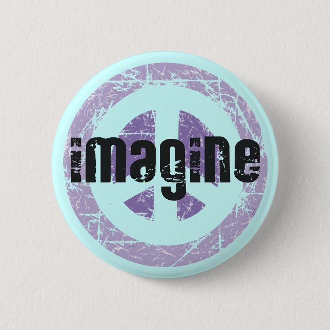 Bóton Redondo 5.08cm Paz - imagine a paz (Frente)
