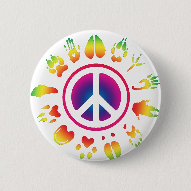 Bóton Redondo 5.08cm paz peludo (Frente)