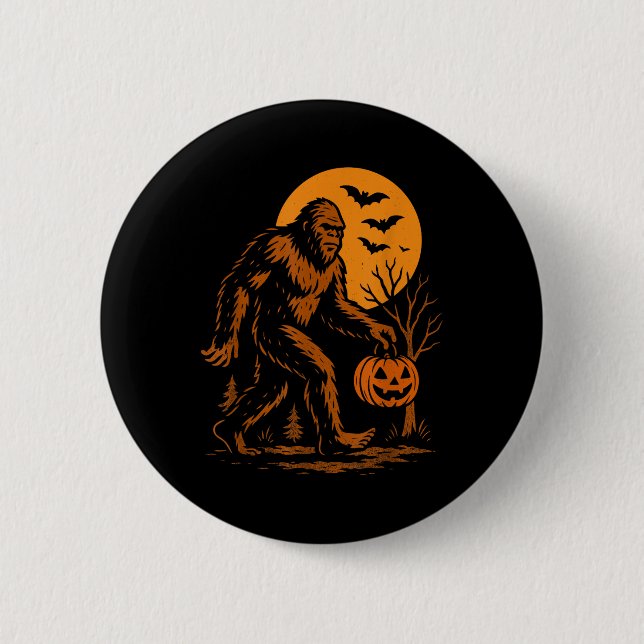 Bóton Redondo 5.08cm Pé Grande Halloween Sasquatch  (Frente)