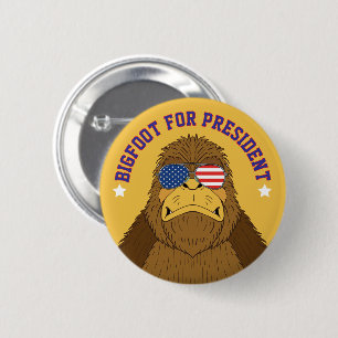Bóton Redondo 5.08cm Pé Grande Para Presidente Engraçado Sasquatch