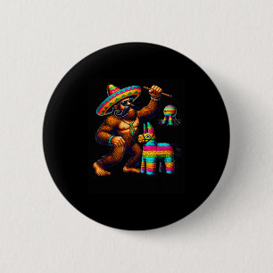 Bóton Redondo 5.08cm Pé Grande Pinata Cinco De Mayo Mexicano Sasquatch 