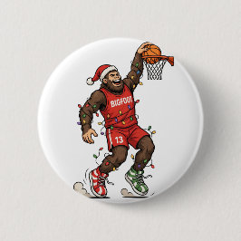 Bóton Redondo 5.08cm Pé Grande Sasquatch Basquete Natal 2026 Feriado