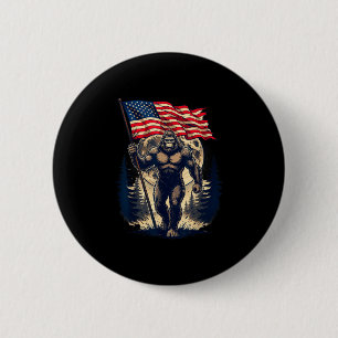 Bóton Redondo 5.08cm Pé grande sasquatch bigfoot bandeira americana pat