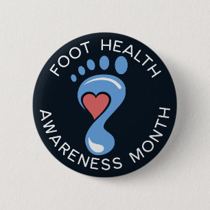 Bóton Redondo 5.08cm Pé Health Awarness Month Sticker