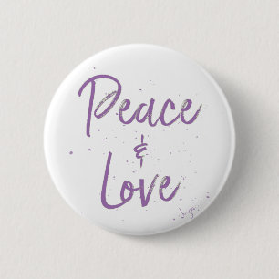 Bóton Redondo 5.08cm PEACE-and-Love-Purple