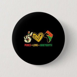 Bóton Redondo 5.08cm Peace Love 19, 19 de junho, Bandeira Negra African