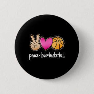 Bóton Redondo 5.08cm Peace Love Bysketbyll Leopard Imprime Girls Por