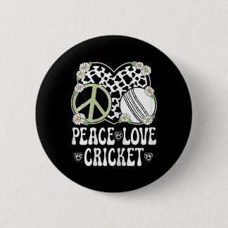Bóton Redondo 5.08cm Peace Love Cricket Lover Cow Print Women Girls Cut