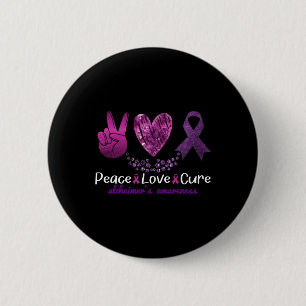 Bóton Redondo 5.08cm Peace Love Cure Nós Vestimos Heimerheimers Roxos C