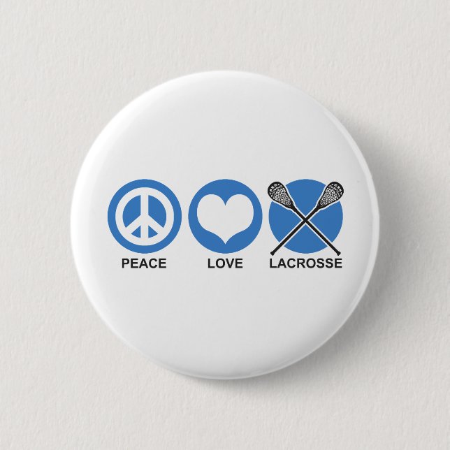 Bóton Redondo 5.08cm Peace Love Lacrosse (Frente)