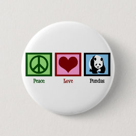 Bóton Redondo 5.08cm Peace Love Pandas