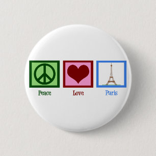 Bóton Redondo 5.08cm Peace Love Paris