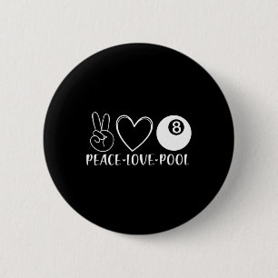 Bóton Redondo 5.08cm Peace Love Piscina Billiards Piscina Oito Jogadore