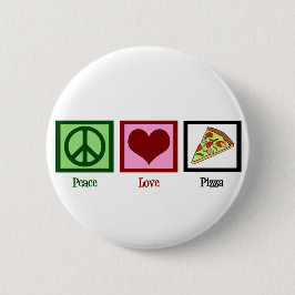 Bóton Redondo 5.08cm Peace Love Pizza