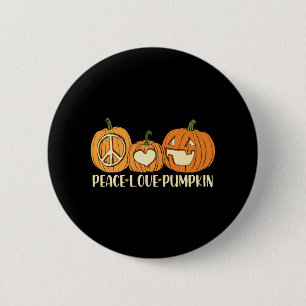 Bóton Redondo 5.08cm Peace Love Pumpkin Halloween