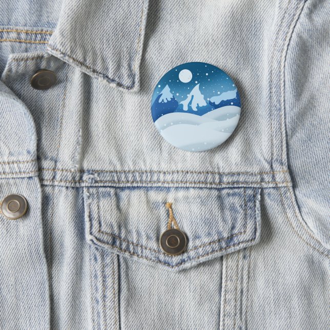 Bóton Redondo 5.08cm Peaceful Frosted Landscape  (In Situ)