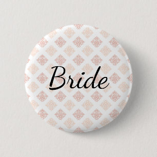 Bóton Redondo 5.08cm Peach Blush Damask Bride