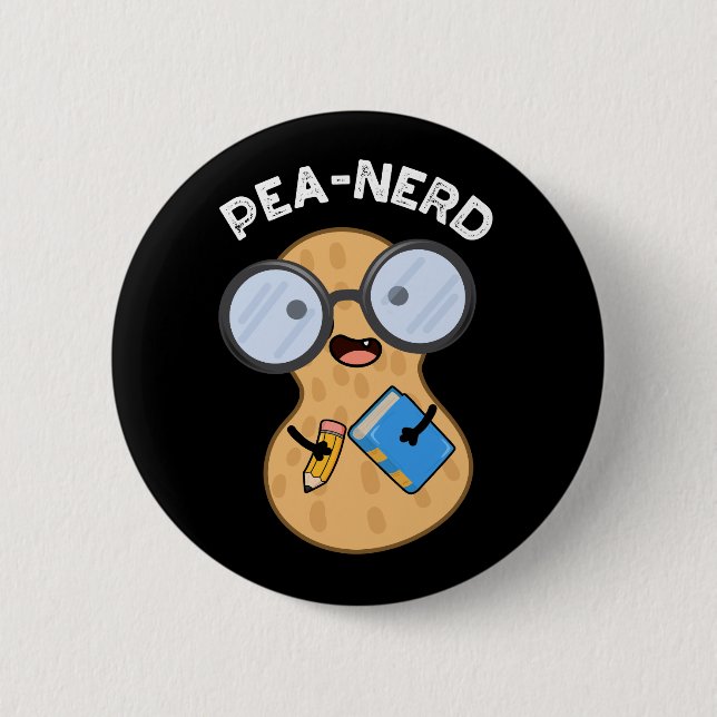Bóton Redondo 5.08cm Peanut Engraçado, Nerd Engraçado nerd De Ervilha D (Frente)