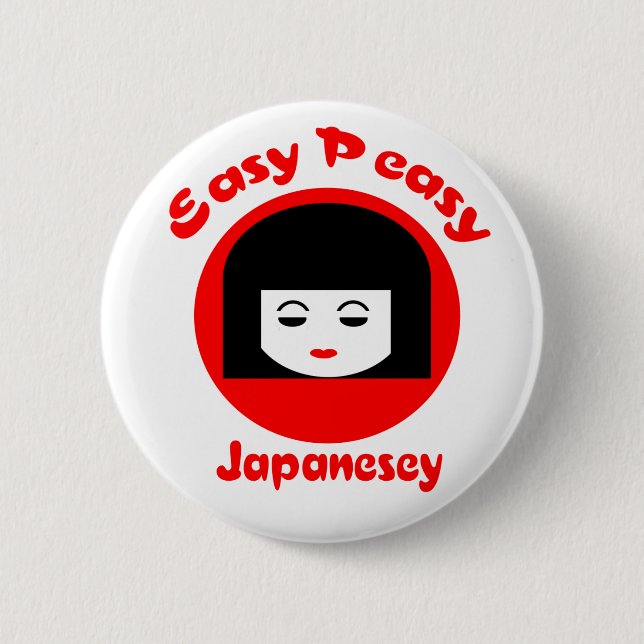 Bóton Redondo 5.08cm Peasy fácil Japanesey (Frente)