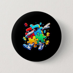 Bóton Redondo 5.08cm Peça de Puzzle de Dabbing Divertida e Legal Consci