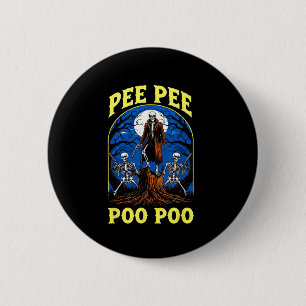 Bóton Redondo 5.08cm Pee Poo Poo Encantado Esqueleto Halloween
