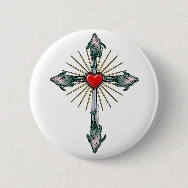 Bóton Redondo 5.08cm Peixe-Cruzado (Frente)