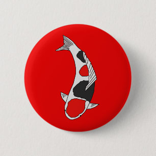 Bóton Redondo 5.08cm Peixes de Koi
