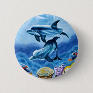 Bóton Redondo 5.08cm Peixes tropicais dos golfinhos