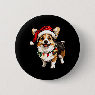 Bóton Redondo 5.08cm Pembroke Welsh Corgi Papais noeis Árvore de Natal 