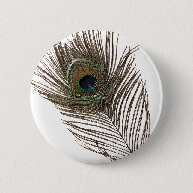 Bóton Redondo 5.08cm Pena de Peacock (Frente)