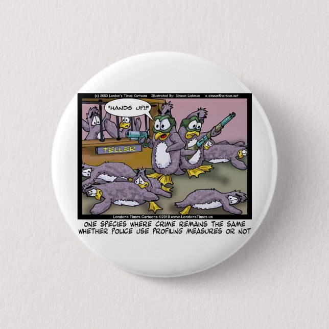 Bóton Redondo 5.08cm Penguin Definindo o Perfil Funny Oferece Camisetas (Frente)