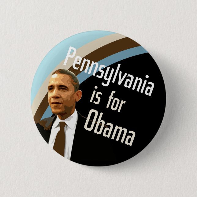 Bóton Redondo 5.08cm Pensilvânia para Obama (Frente)